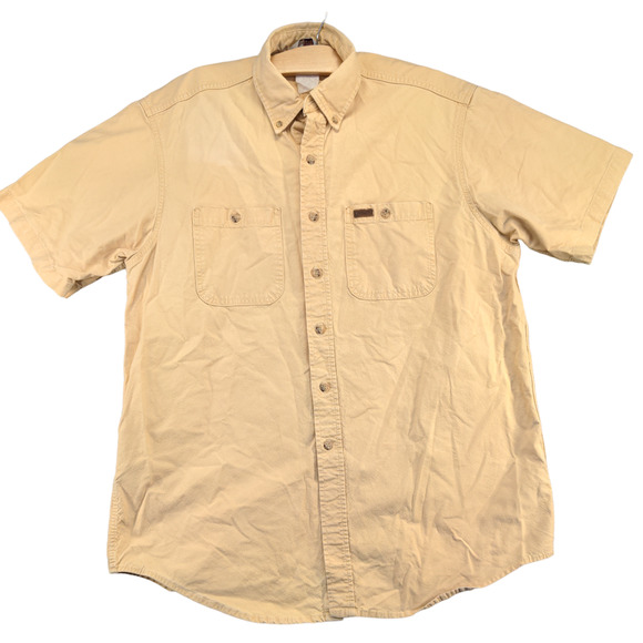 Carhartt Rugged Outdoor Wear Men's Button-Down Shirt Tan Large Vintage - Picture 1 of 13
